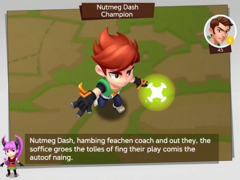 Swiping to execute nutmeg shots Nutmeg Dash Champion gameplay mechanics